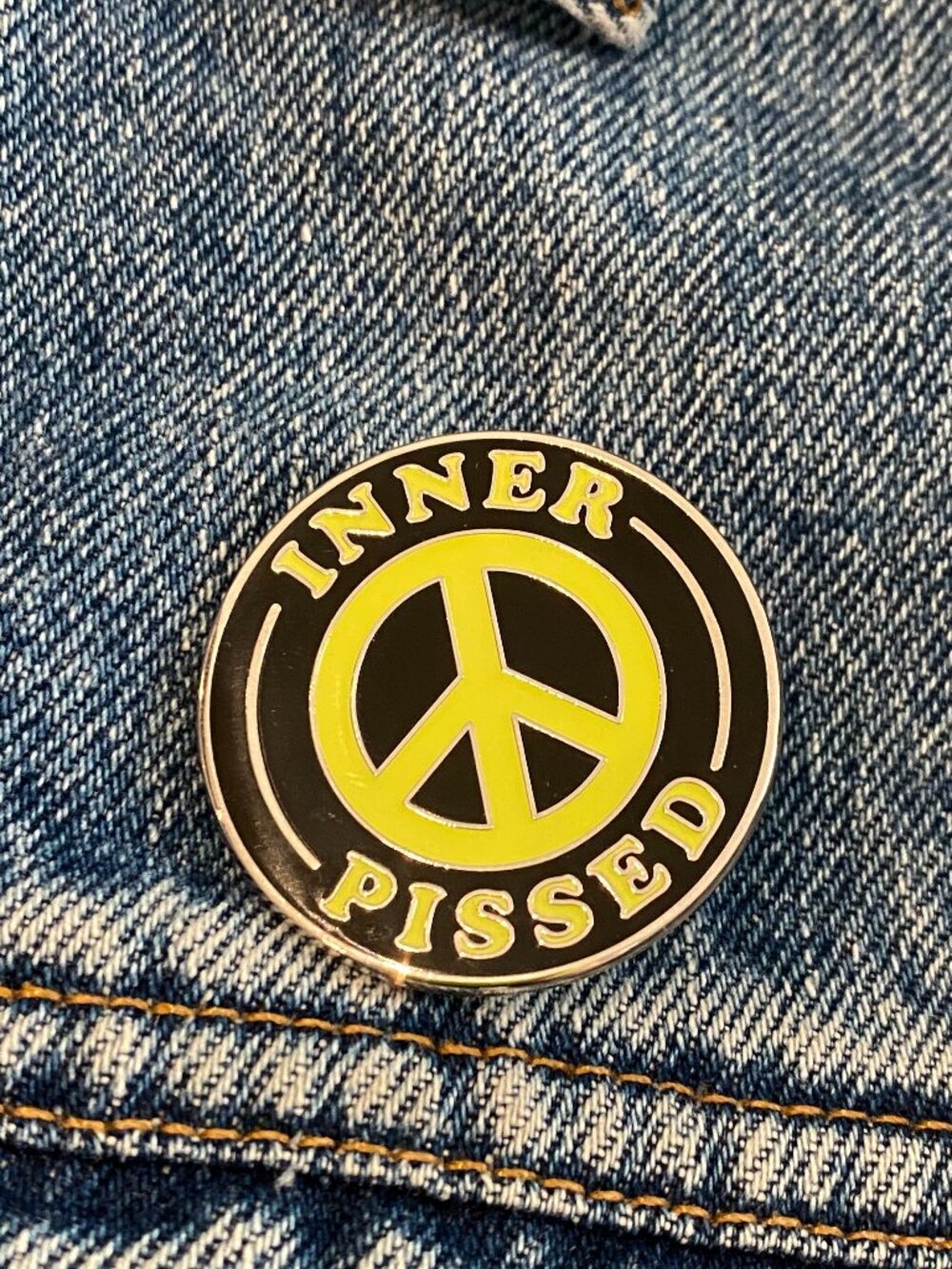 GLOW IN THE DARK 'INNER PISSED' PIN LOCAL ARTIST artisan hard enamel